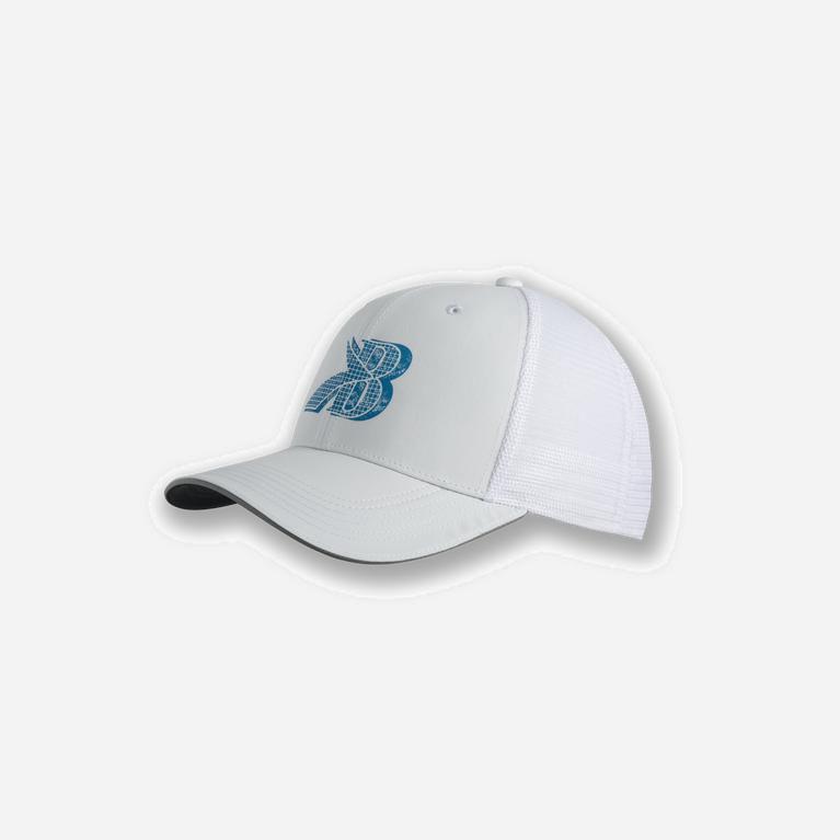 Brooks Discovery Trucker Israel - Men's Running Hat - Icy Grey/Flying B/White (50237-PWGA)